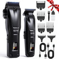 QQTIN Hair Clippers for Men Professional, Cordless Clippers and Trimmers Set for Hair Cutting, 8500RPM Rechargable Electric Hair Trimmer for Self-Haircut and Family Use (Black)