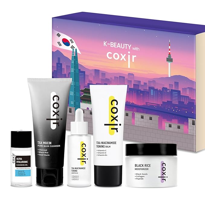 coxir Seoul Glow Korean Skincare Gift Set, 5-Step Routine
