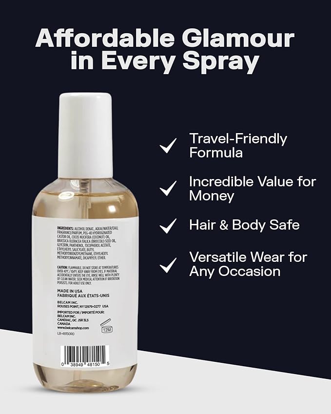 PB ParfumsBelcam KINDA I’m Warm & Sweet Hair & Body Mist – Our Version of Baccarat Rouge 540 – Woody Floral Scent with Jasmine, Saffron, Cedarwood & Amber, Christmas Gifts for Women, 8.6 fl.oz