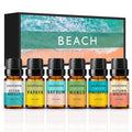 AROPERIMA Beach Fragrance Essential Oil Set - Ocean Breeze, Bay Rum, Pineapple, Autumn Wreath, Mango, Papaya 6x10ML Essential Oil for Diffusers, Soap Making and Candle