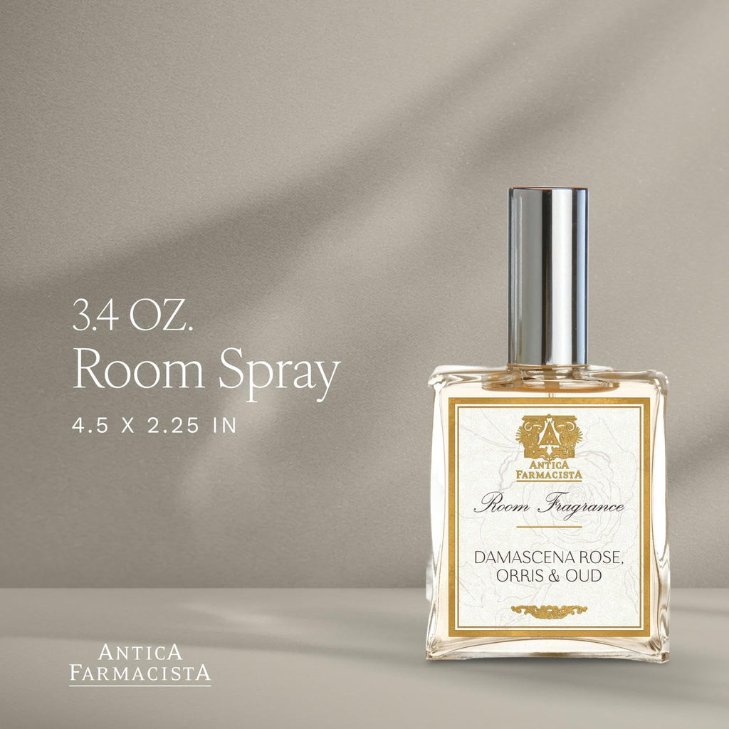 Antica Farmacista Room Spray - Elegant House Spray - Long-Lasting, Room Fragrance - Luxury Gift for Housewarming - Damascena Rose, Orris & Oud, 3.4 fl oz