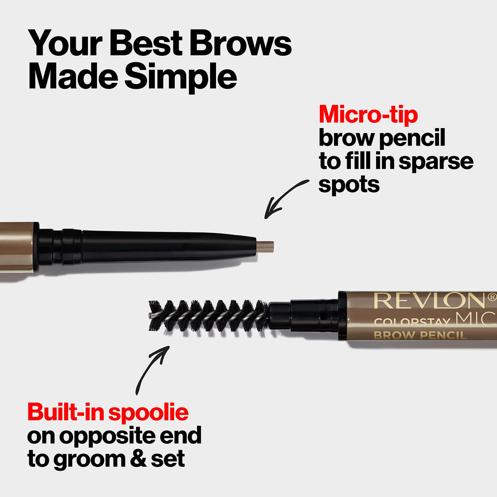 Revlon ColorStay Micro Brow Pencil, 454 Medium Brown, 0.003 oz