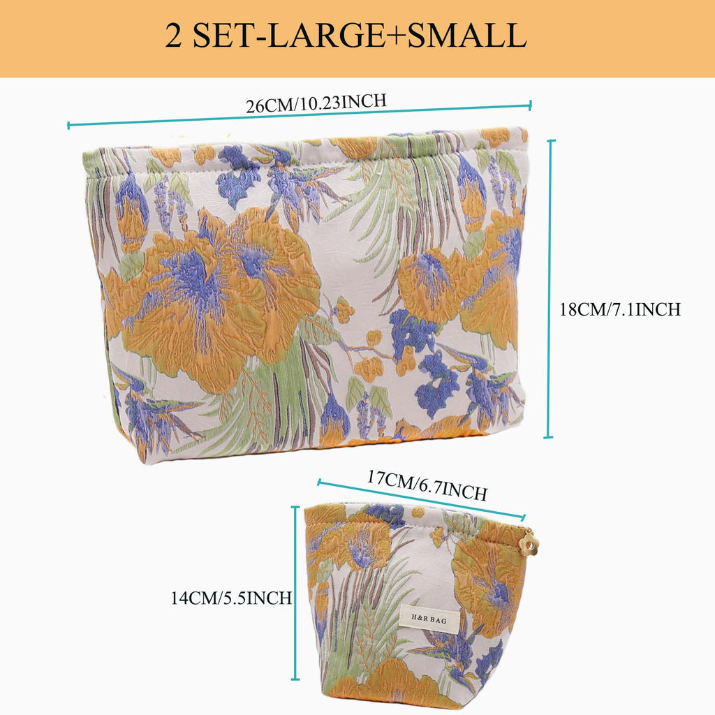 getgto 2 Pcs Makeup Bags, Large Cosmetic Bag Travel Toiletry Bag