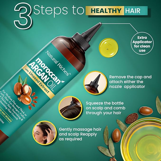 Moroccan Argan Oil with Linseed Extract 8 Fl Oz
