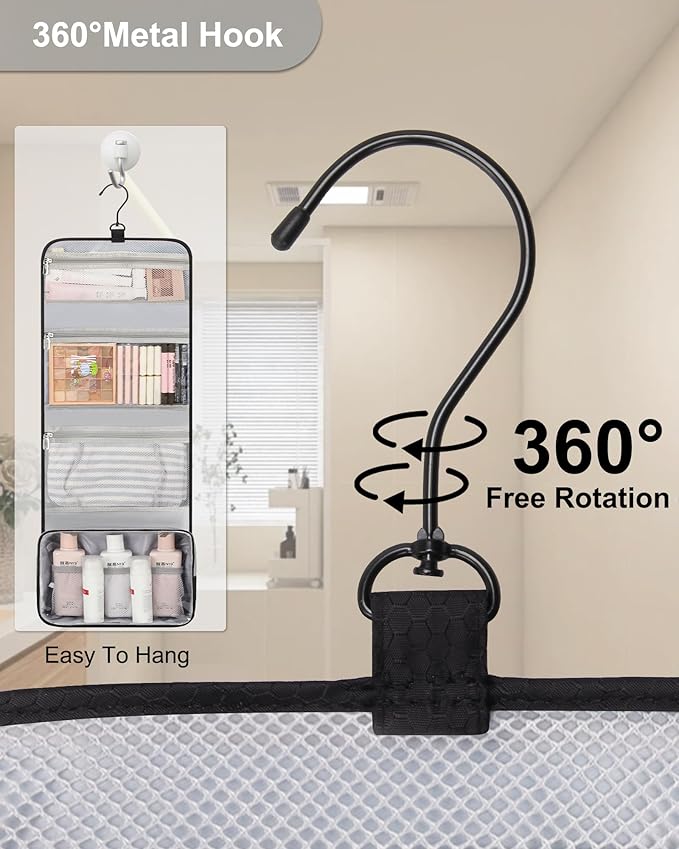 Relavel Travel Hanging Toiletry Bag for Men Women Travel Kit Shaving Bag