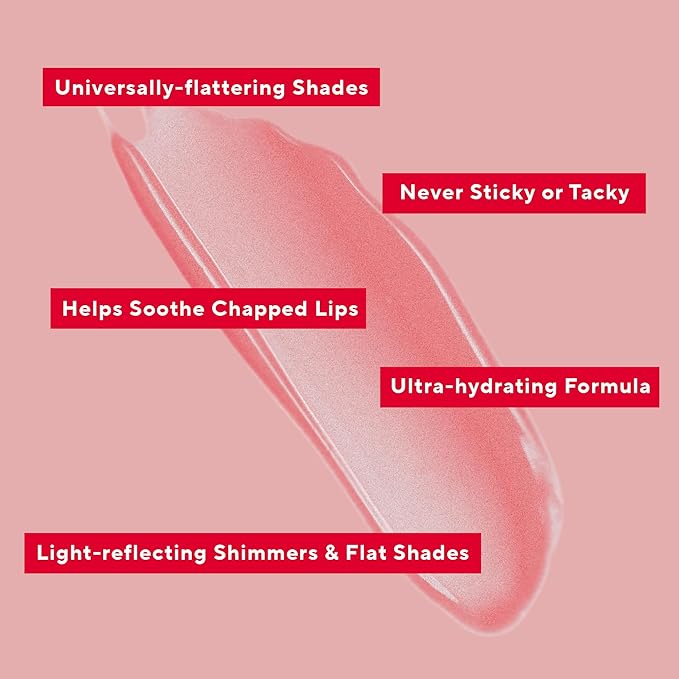 Mirabella - Luxe Advanced Formula Lip Gloss, Non-Sticky Hydrating Lip Glosses with Vegan Lanolin, Jojoba Oil & Vitamin E, Long-Lasting & Cruelty-Free Makeup, Lustre (Light Peach Nude)