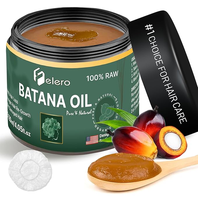 Unrefined Batana Oil for Hair Growth - 100% Pure, Organic & Authentic Dr Sebi Batana Hair Mask from Honduras - Repairs Split Ends, Reduces Hair Loss & Boosts Beard Growth, All Hair Types – 4.05oz