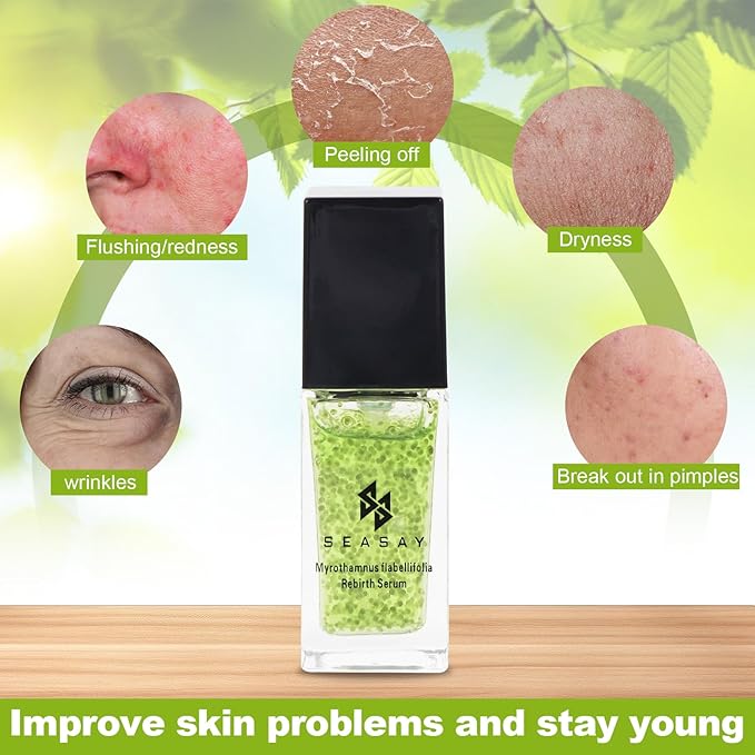 SEASAY Myrothamnus Flabellifolius Rebirth Serum - Premium Revitalizing Green key Essence for Anti-Aging & Repair Plant Extract (30ml)
