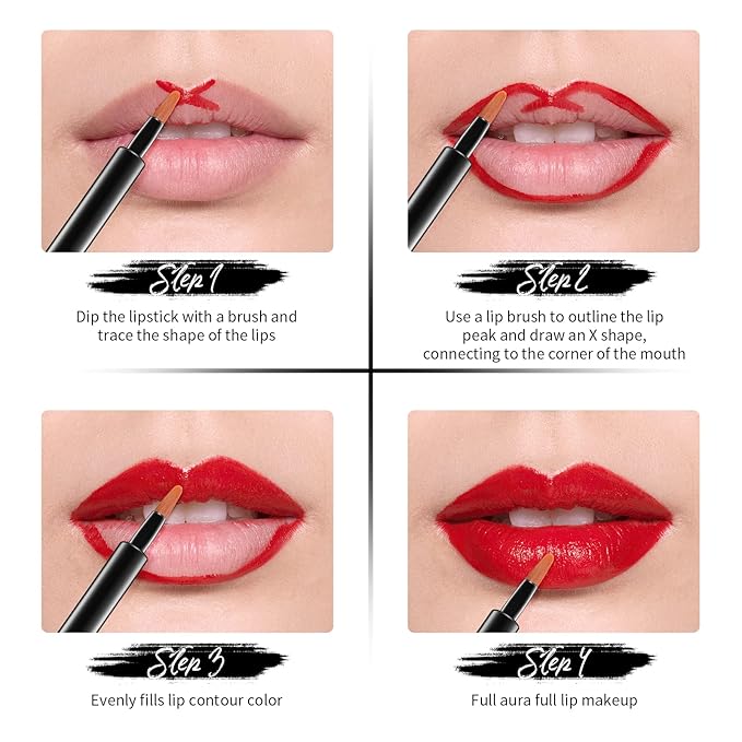 DUcare Lip Brush Retractable Professional Lipstick Brush Portable