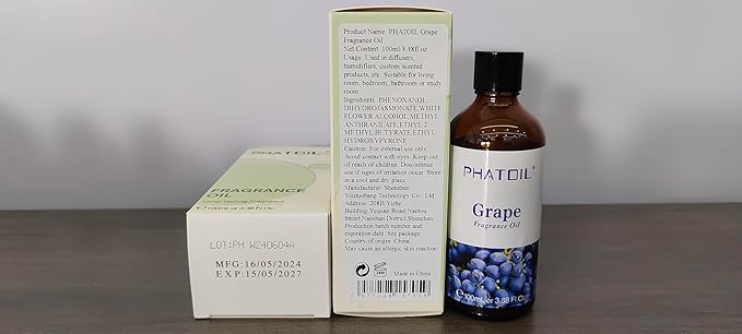 PHATOIL Grape Fragrance Oil for Diffuser Aromatherapy 3.38FL.OZ