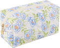 OIMEI Floral Quilted Cotton Makeup Bag for Women, Large Capacity Travel Cosmetic Pouch with Zipper, Cute Toiletry & Brush Organizer, Kawaii Makeup Storage Case – Blue Flowers