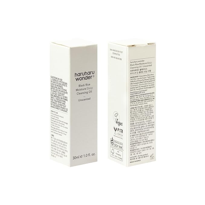 HARUHARU Black Rice Moisture Cleansing Oil, 1.0 fl.oz, Pore Control, Vegan