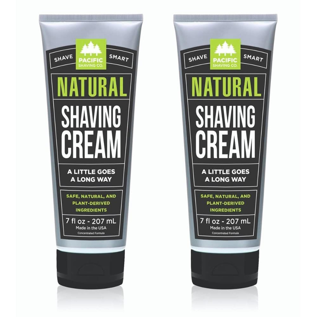 Pacific Shaving Company Natural Men's Shaving Cream, 7 Oz (2 Pack)