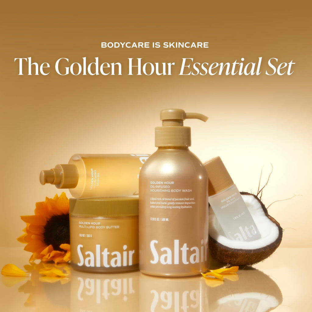 Saltair Body Wash 2-Pack – Moisturizing Body Wash with Vitamin E & Hydrating Oil Blend – Scented Shower Gel for Women and Men – Golden Hour Scent, 2x 17oz – Vegan, Cruelty-Free, Paraben-Free