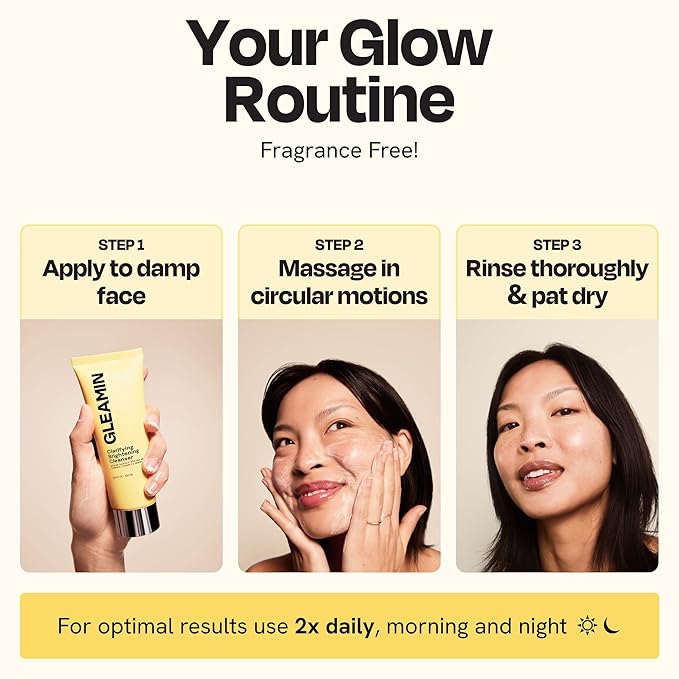 Gleamin Clarifying Brightening Cleanser, 3.4 fl oz, Facial Cleanser