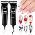 Makartt 3D Nail Gel, 2 Pcs Clear & Noir Sculting Gel for DIY Nail Designs