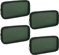 Sinzip 4 Pieces Mini Zipper Nylon Mesh Pouch, Mesh Cosmetic Bags Makeup Bags, Multipurpose Travel Toiletry Bags for Office Supplies and Travel Accessories (Green, M)