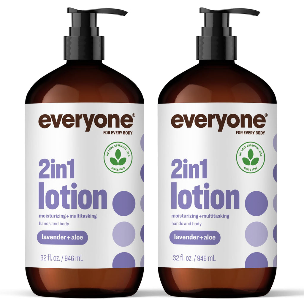 Everyone 2-in-1 Hand & Body Lotion, Lavender + Aloe, 32 oz 2-Pack