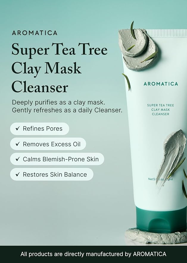 AROMATICA Super Tea Tree Clay Mask Cleanser (5.0 fl oz)