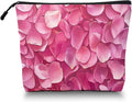 Scribesense Cosmetic Bags Travel Makeup Toilet Case Waterproof Pouch for Women Girls 6.7X9.45inches - Pink Petals in A Layered Composition