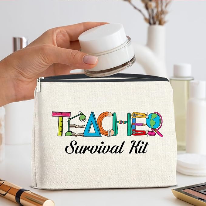 UPNEGE Teacher Survival Kit Makeup Bag Teacher Gifts for Women, Gifts for Teachers Zipper Makeup Pouch
