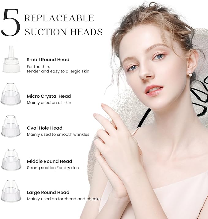 2024 Blackhead Remover Pore Vacuum,Facial Pore Cleaner-5 Suction Power,5 Probes,USB Rechargeable Blackhead Vacuum Kit Electric Acne Extractor Tool for Adult