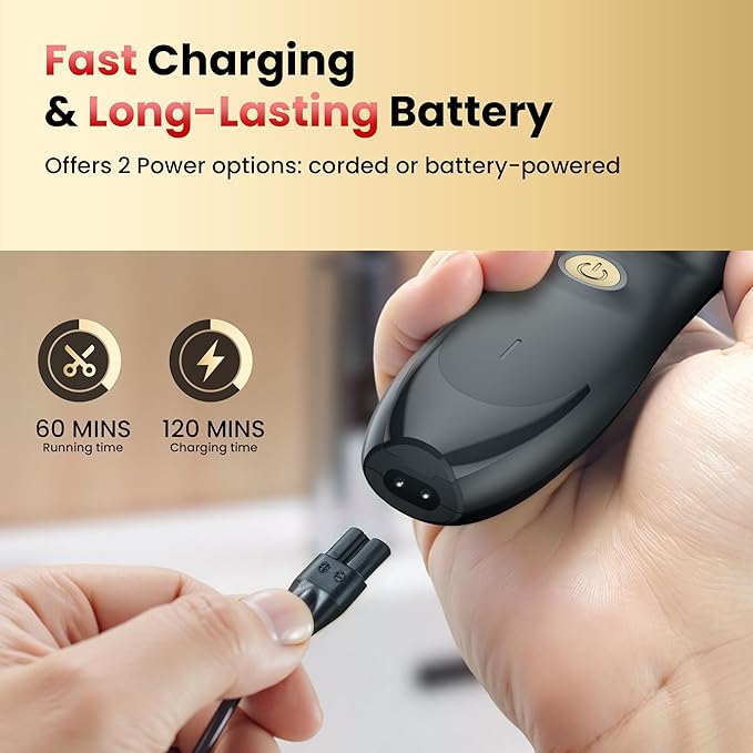 OLOV Professional Hair Clippers for Men, Cordless Hair Clipper Kit, Rechargeable Hair Clippers for Family, Black