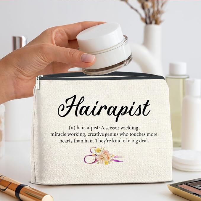 UPNEGE Hairstylist Makeup Bag Gifts for Hair Stylist Hairdresser Hairapist Cosmetic Bag Zipper Makeup Pouch