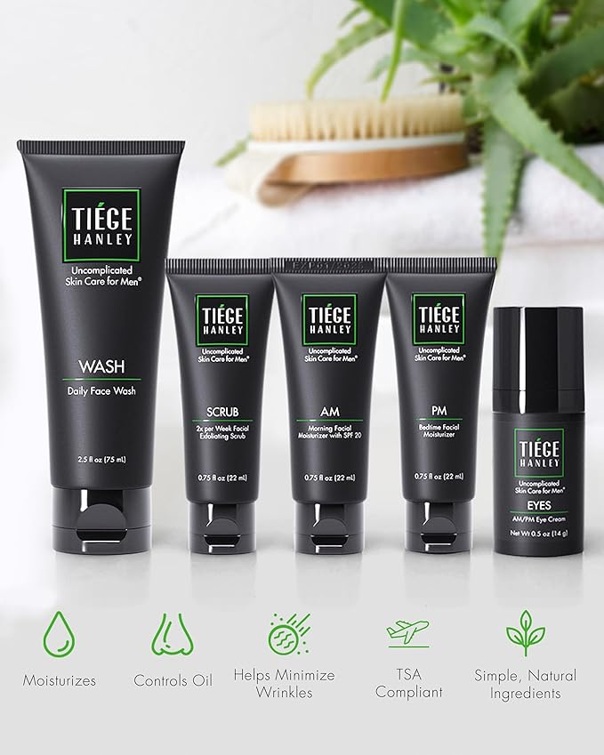 Tiege Hanley Advanced Men's Skin Care Set, 30-Day, 5 Piece Kit