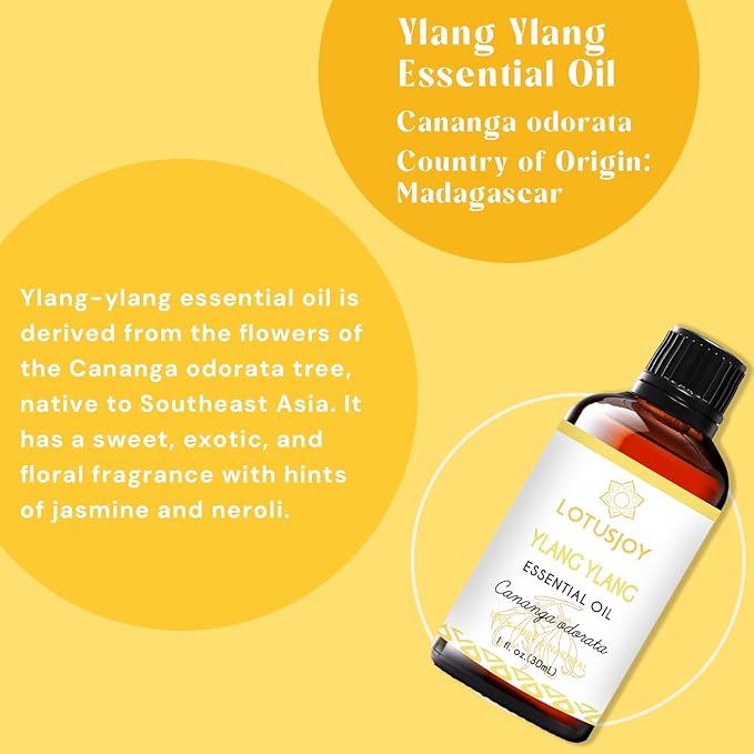LOTUSJOY Ylang Ylang Essential Oil for Skin, Diffuser, 1 Oz