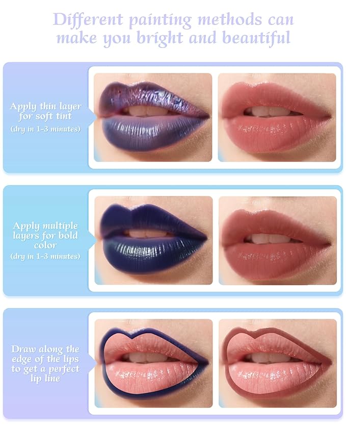 Berinist Lip Stain Masque Lip Liner Stain Long Lasting Waterproof Lip Tint Stain Semi-Permanent Lip Tattoo Transfer Proof Non-Drying Matte Finish Suitable for Women's Daily Lip Makeup