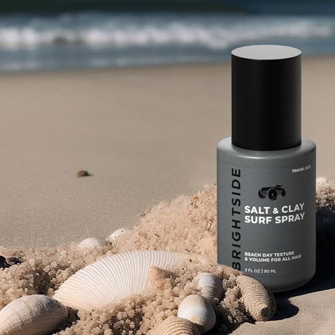 BRIGHTSIDE Salt & Clay Surf Spray - Instant Volume & Texture for Thicker Hair - Natural Sea Salt Spray for Men & Women - Hydrate with Light Hold, Alcohol-Free, Clean ingredients, 3oz Travel Approved
