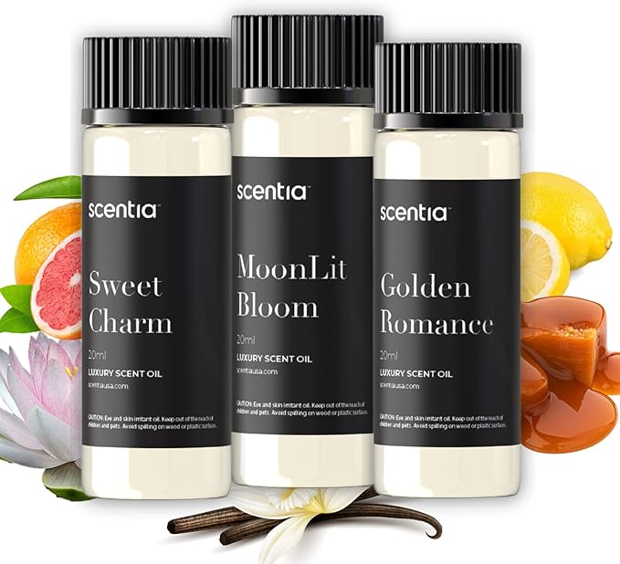 Love Collection Fragrance Oil Set – Essential Oil Blends for Diffusers, Candles & Soaps – Jasmine, Rose, Citrus, Amber & Musk – Phthalate-Free – Gift Set 3×20 ml (2.03 fl oz)