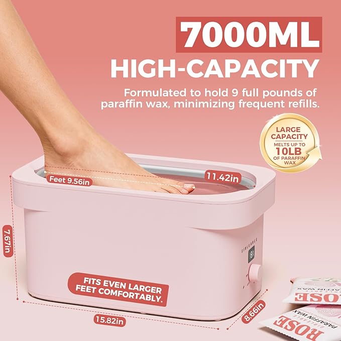 GIRLEARLE 7000ml Paraffin Wax Machine for Hands and Feet, Hand Wax Paraffin Machine Bath with 4.4 lbs Paraffin Wax Refills for Hands, Feet, Elbows & Body to Relieve Stiff Muscles & Joints