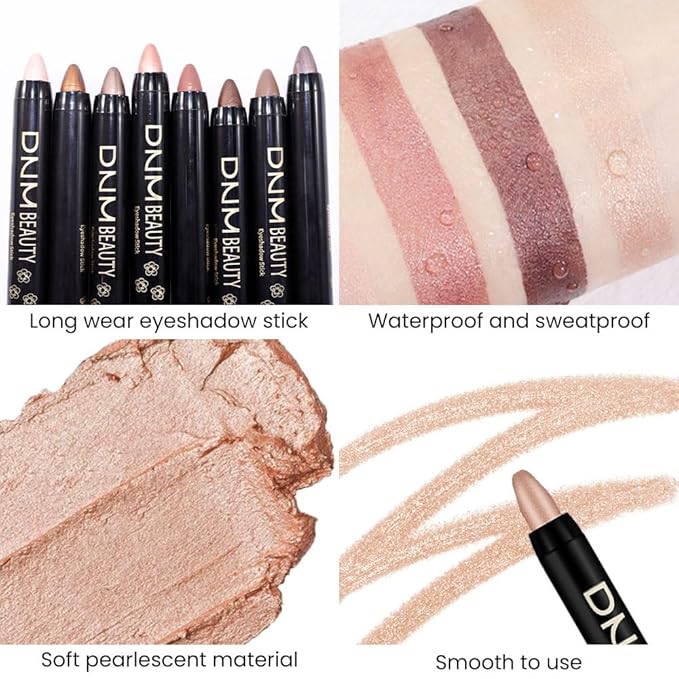 evpct 2Pcs Caramel Matte Cream Eye Shadow Brightener Sticks Set
