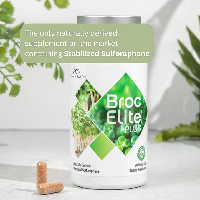 BrocElite Mara Labs Plus | Stabilized Broccoli Sulforaphane Supplement | Glyphosate Residue Free Certified – Third-Party Tested | 60 Vegan Capsules