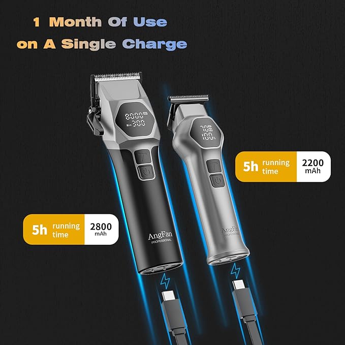 ANGFAN Hair Clippers for Men 8000RPM Brushless Motor 440C Steel Blades