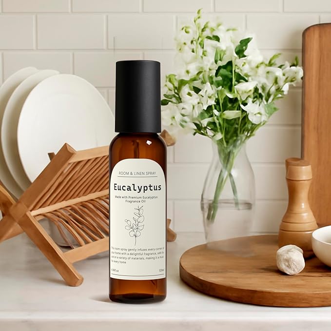 THE GOOD SOUL PROJECT Eucalyptus Linen and Room Spray, Fragrant Room Spray, Odor Eliminator, Long Lasting Air Fresheners for Home, Bedding, Fabrics, 8.12 fl oz
