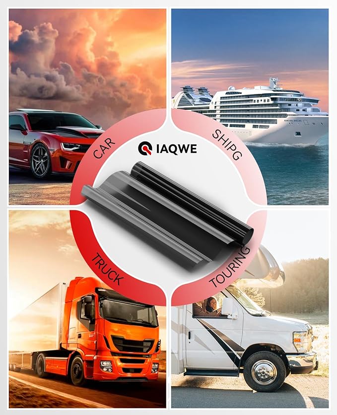 Car Window Tint 20" in x 10'Ft with 5% VLT, Nano Ceramic Window Tint Film for Car, UV&IR Protection Heat Insulation Anti-Explosion Scratch Resistant