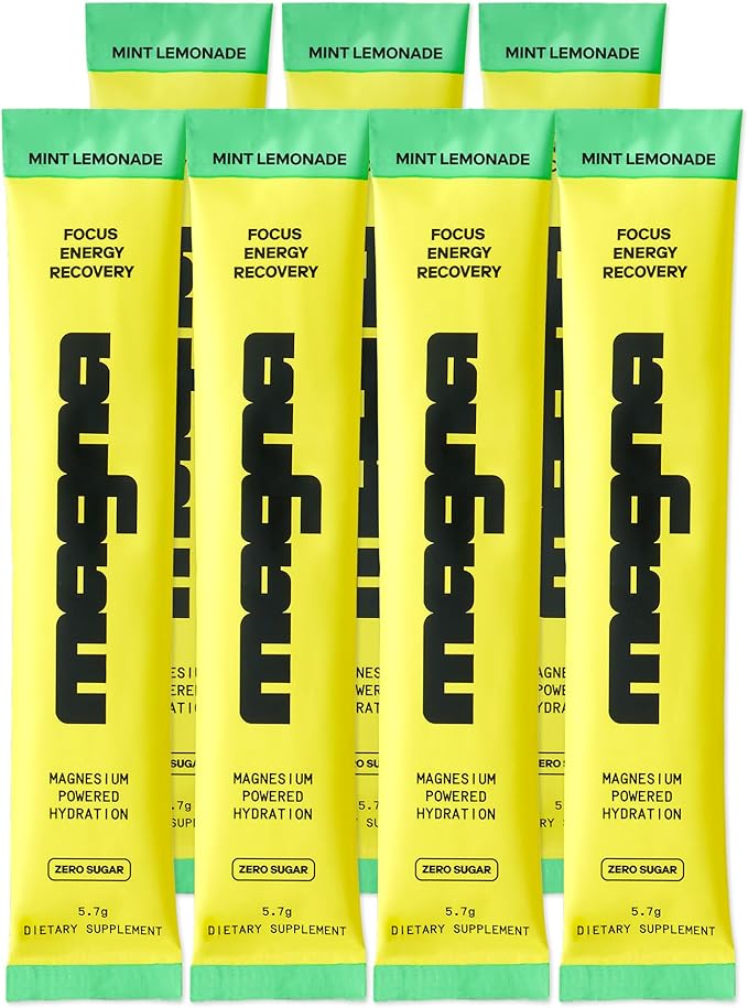 MAGNA Electrolytes Powder Drink Mix for Hydration, Energy & Focus Support (7 Servings, Mint Lemonade)