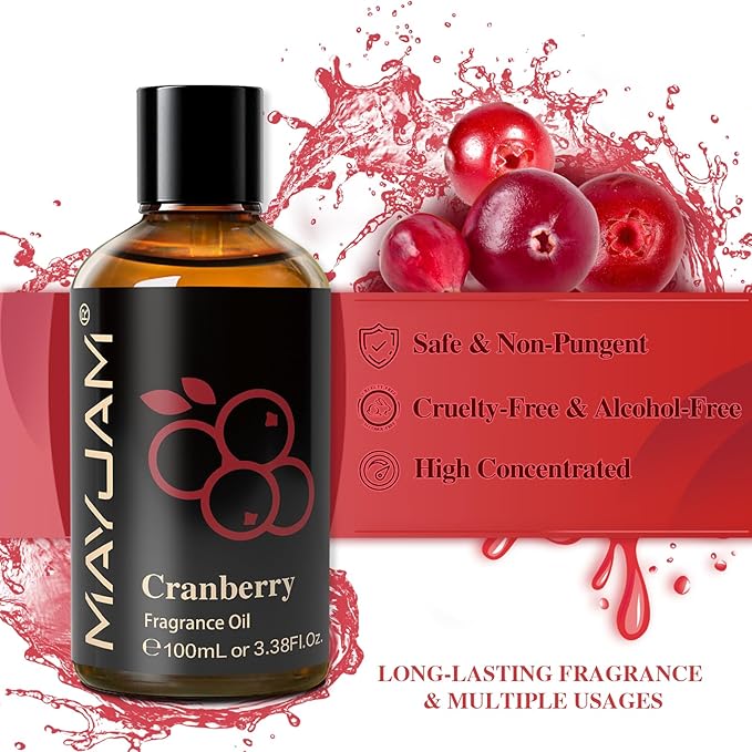 MAYJAM Cranberry Fragrance Oil Essential Oils for Diffusers, 3.38FL.OZ
