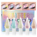 MooGlamor 5 Pcs Liquid Glitter Eyeshadow Set Colorful Eyeliner with Long-Lasting and Waterproof Shinning Eye Shadow Gift for Women Eye Makeup(Diamond C)