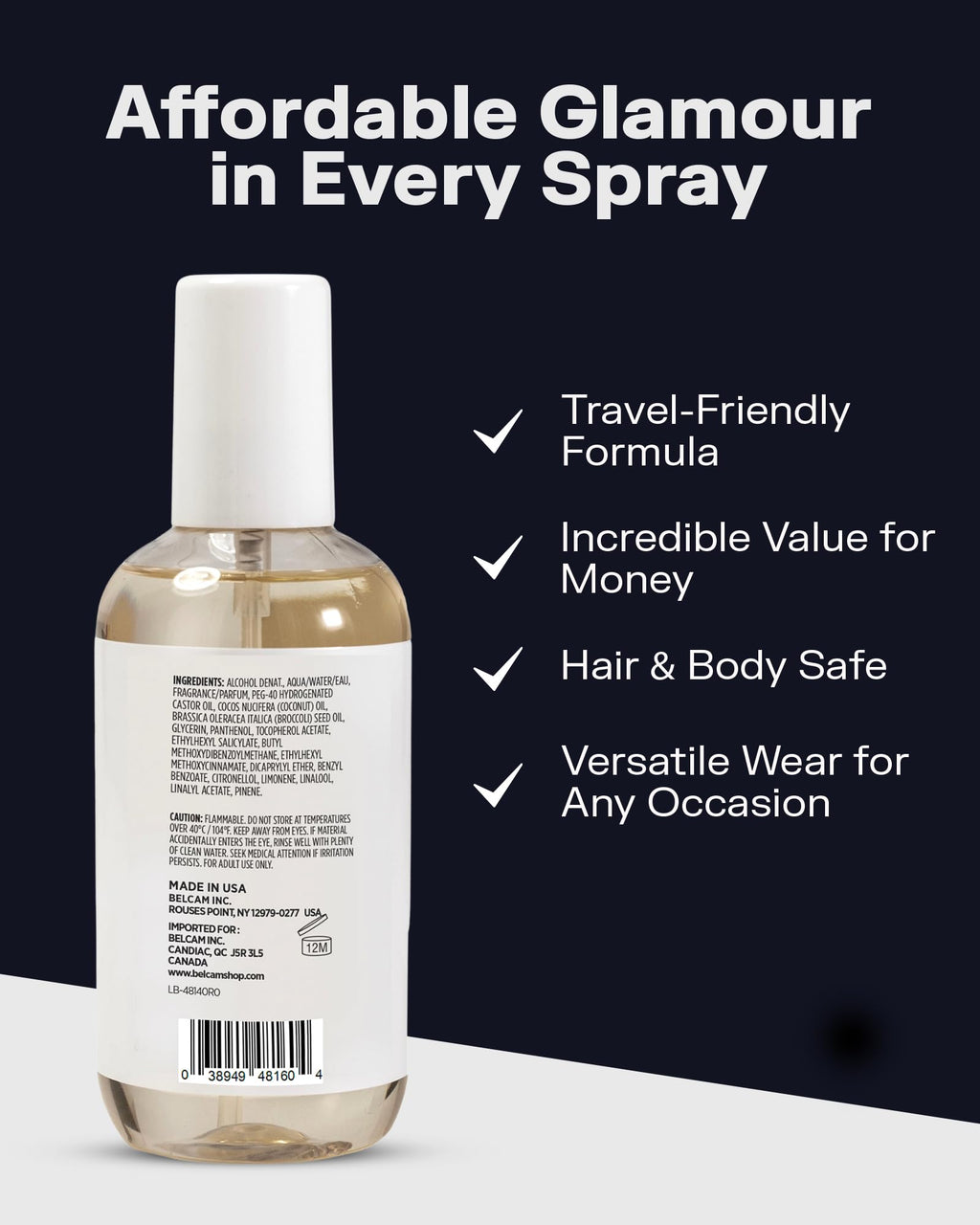 PB ParfumsBelcam KINDA I’m Sugary & Flirty Hair & Body Mist – Our Version of Kilian Love Don’t Be Shy – Sweet Floral Scent with Neroli, Bergamot & Orange Blossom, Gifts for Women, 8.6 fl.oz