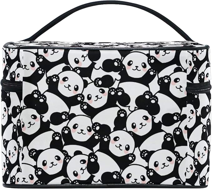 MNSRUU Makeup Bag, Animal Cute Little Panda Travel Makeup Organizer Bag Cosmetic Cases Toiletry Bags for Girl Women Ladies