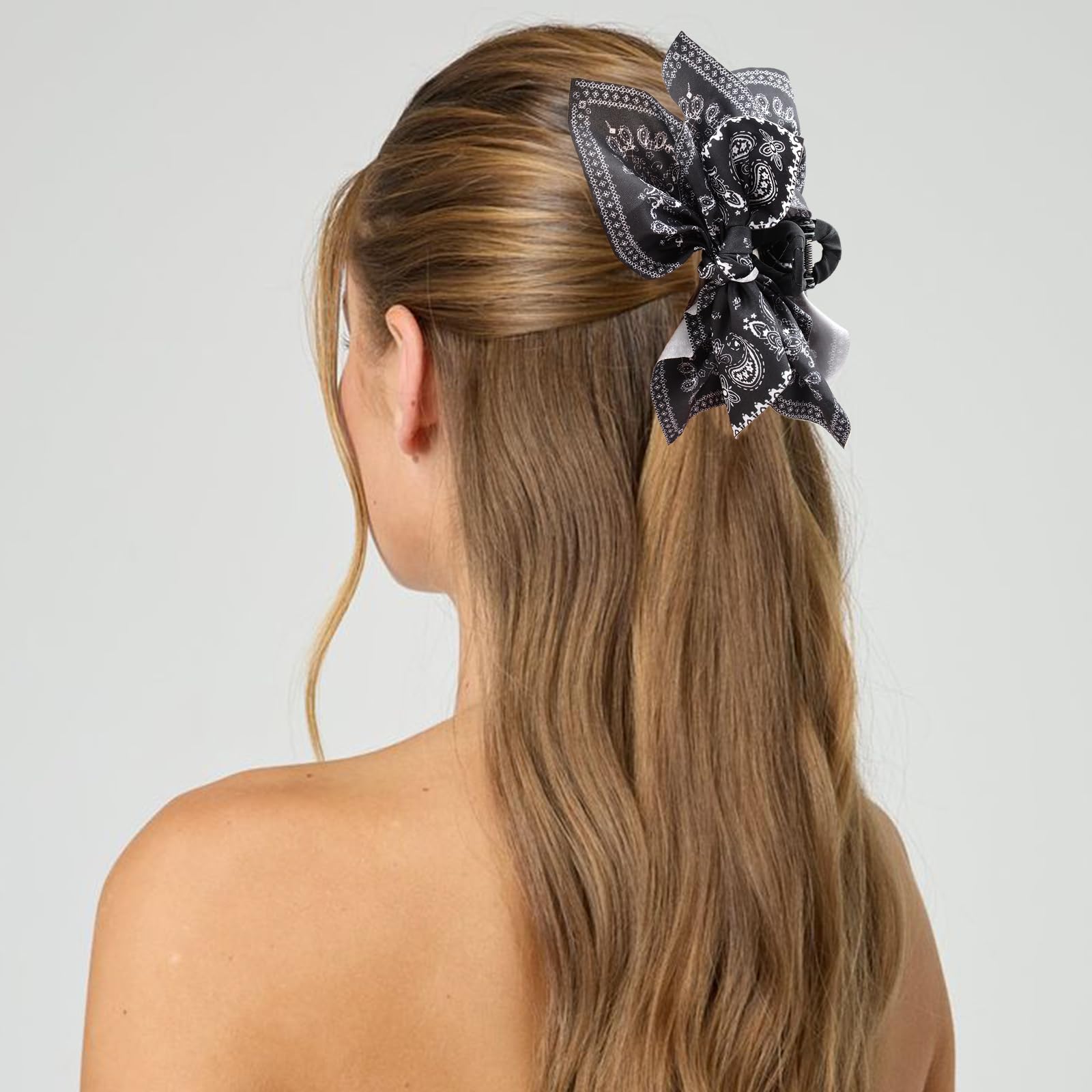 Bow Claw Clips Bow Hair Clips Black 3PCS Big Hair Bows for Women Butterfly Styling Large Hair Clips for Thick Hair for Girls Hair Accessories for Teen