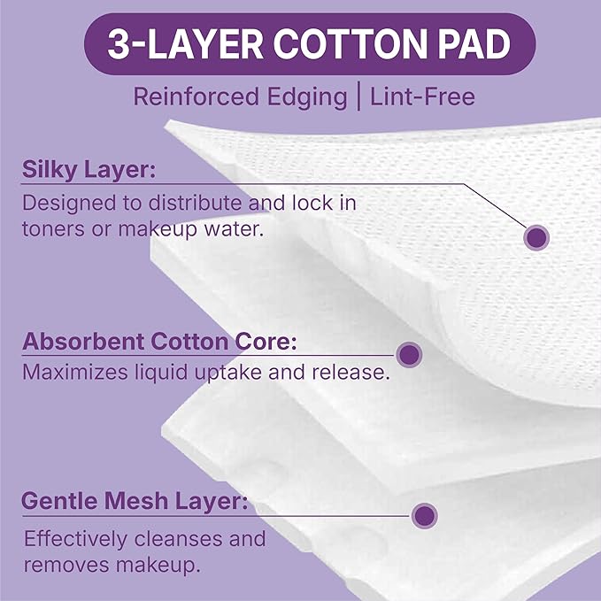 Serenorch Extra Large Cotton Pads 3x3 Inch, 140 Count