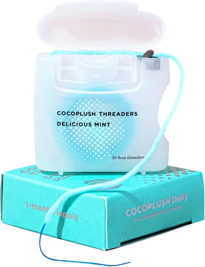 CocoPlush Floss Threaders by COCOLAB, Mint Scent, 30ct, 1-Pack