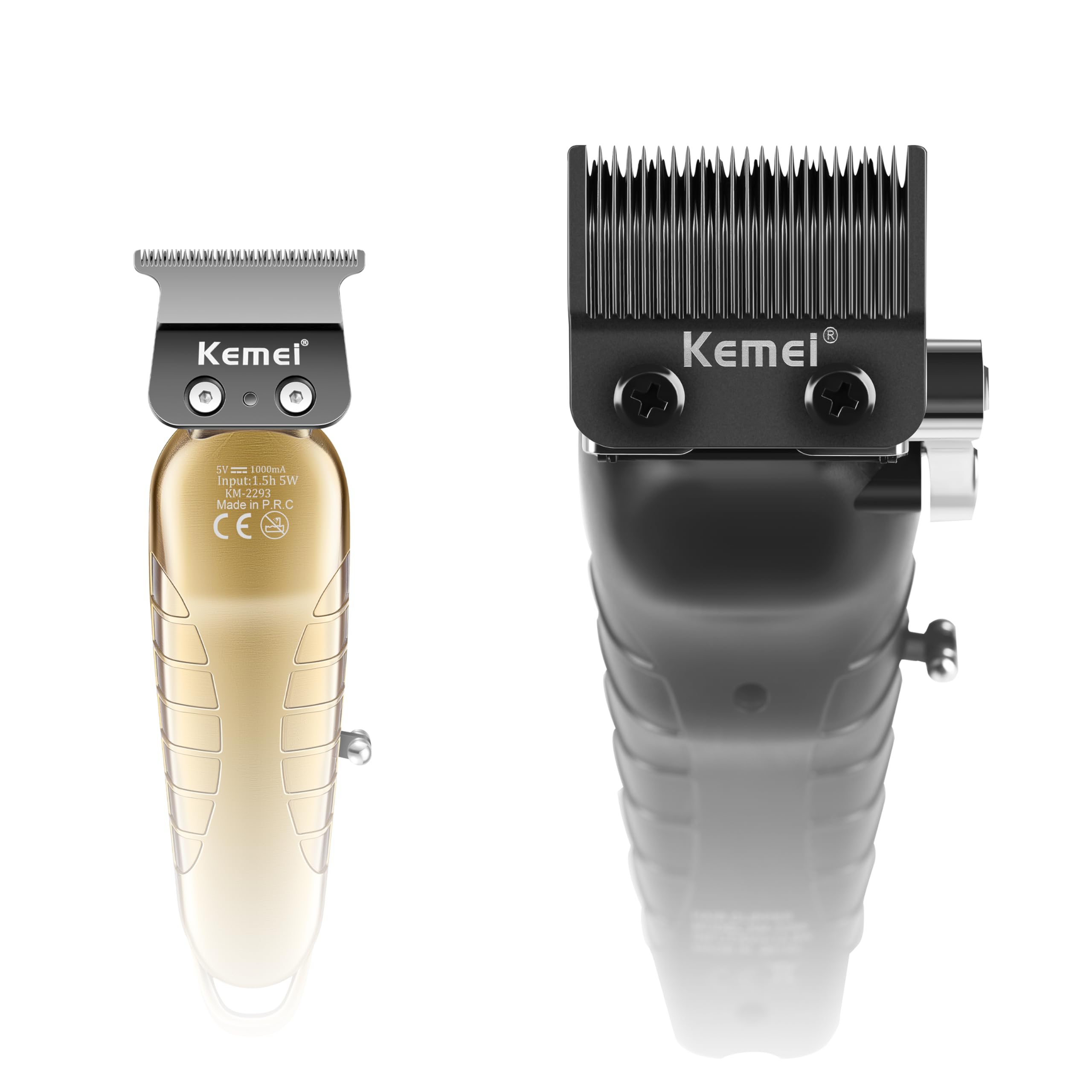 KEMEI Hair Clippers for Men, Professional Clipper and Trimmers Set, Cordless Zero Gap Trimmer for Men with LED Display, 11 Guide Combs