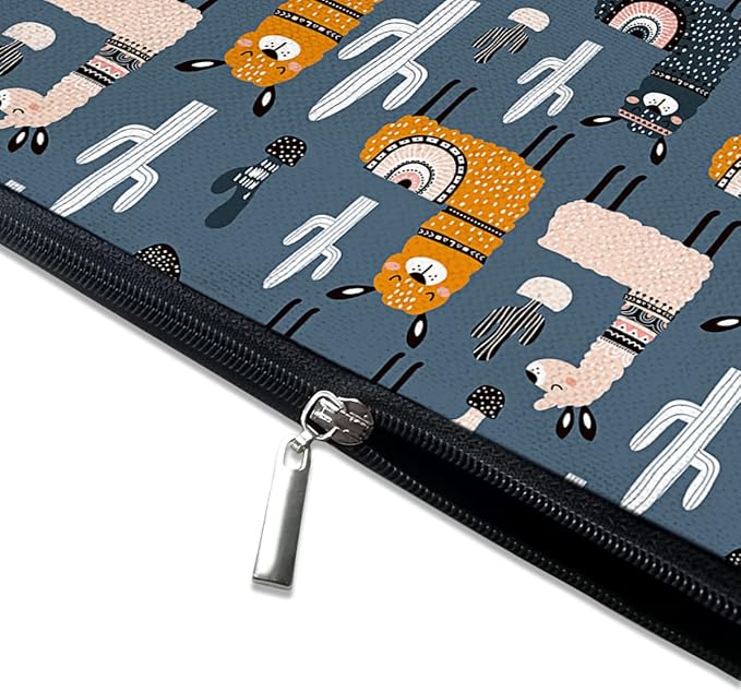 Givotin Cute Makeup Bag for Purse Canvas Waterproof Funny Cosmetic Bags for Women Zipper Travel Toiletry Pouch-Alpaca Makeup Bags-Grey