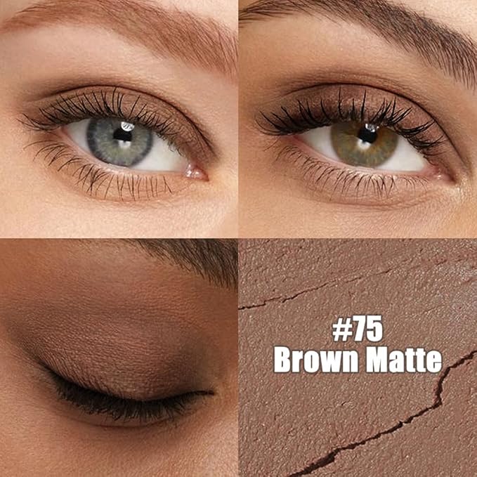 IATMOMOD Brown Matte Cream Eye Shadow Stick Makeup for Women, Brown Matte Eyeliner Pencil Eyeshadow Brightener Stick for Eyes, Waterproof Eyeshadow Applicator Blendable sombras para ojos 75#